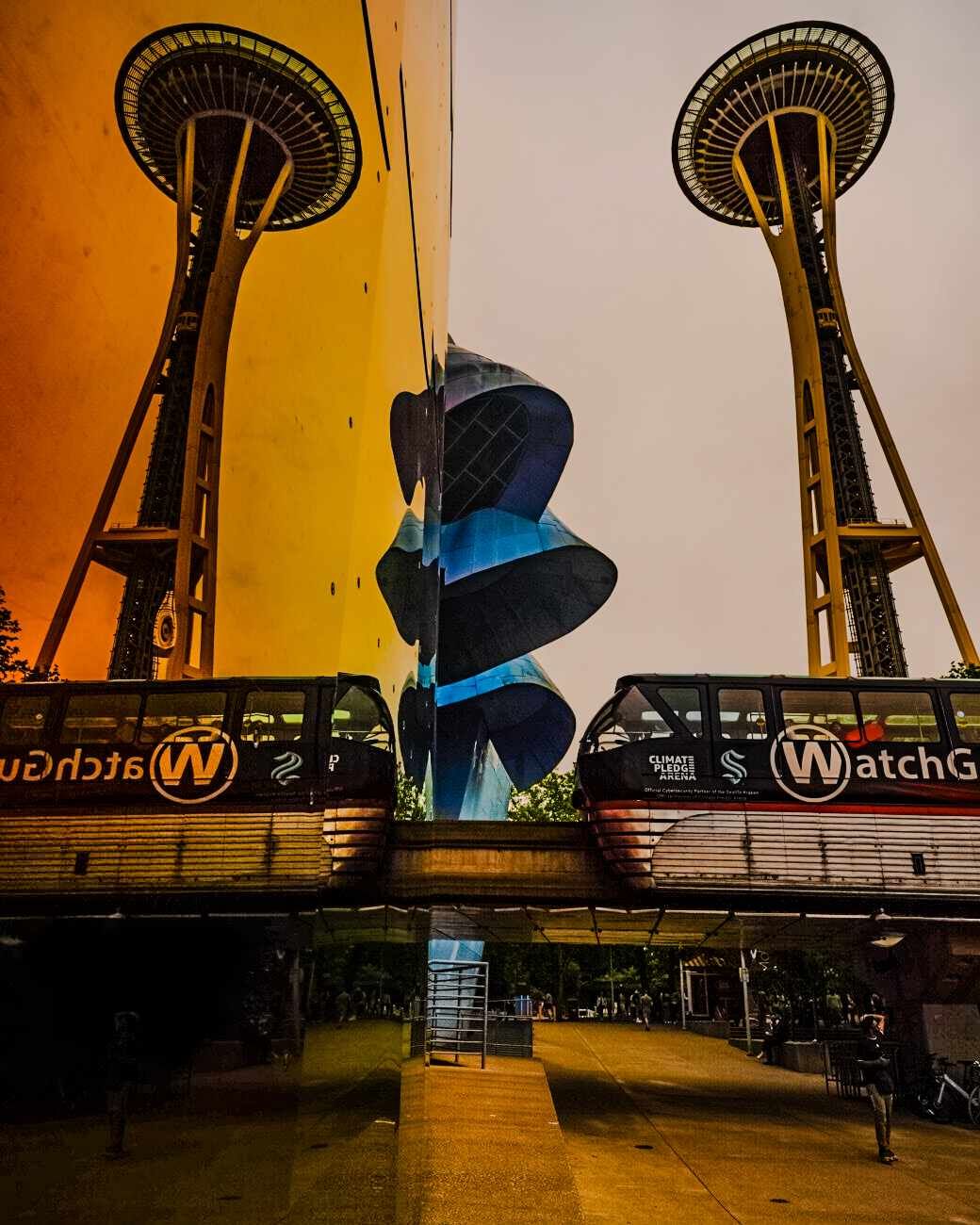 Seattle downtown reflection